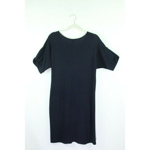 Forever Knit T-Shirt Dress Navy Blue Short Sleeves Dolman Scoop Neck Small - Picture 8 of 8